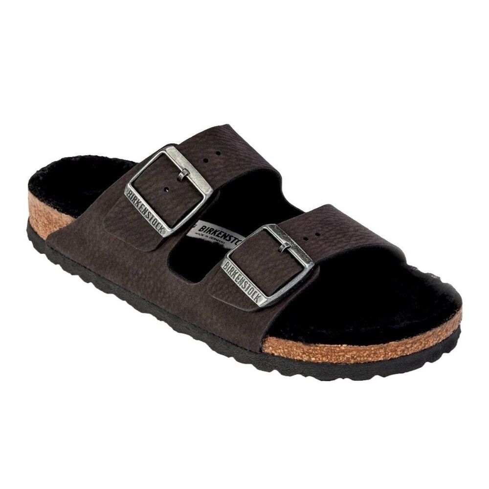 Birkenstock Arizona Shearling Lined Sandal Black Birko-Flor 42 M/9 W/11 Unisex